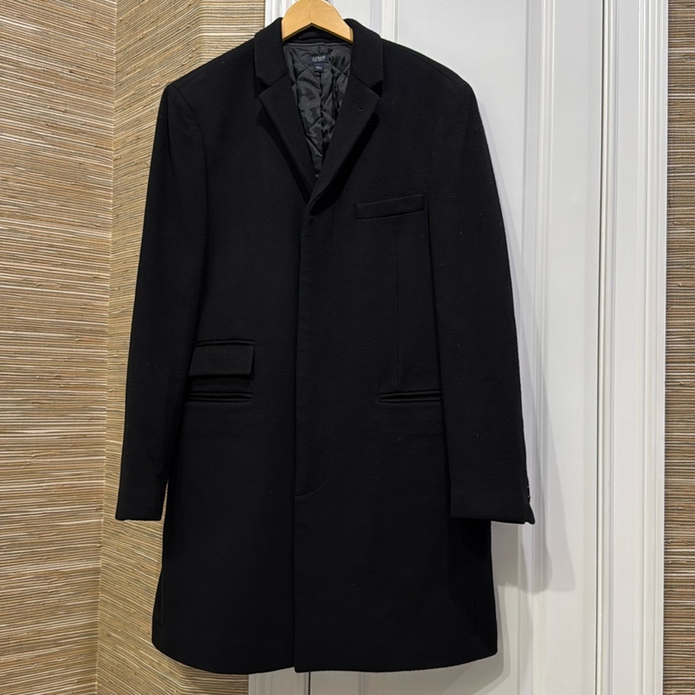 J. Crew Classic Black Men's Insulated Mayfair Topcoat
